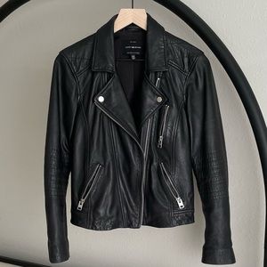 Lucky Brand Classic Leather Moto Jacket | Size M | Black w/ Silver Hardware